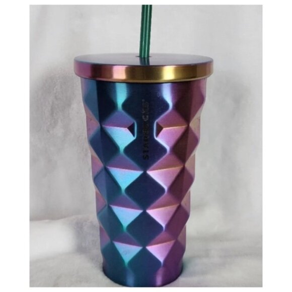 Starbucks Stainless Steel Pineapple Iridescent Purple Rainbow Cold Cup Tumbler - Picture 2 of 5